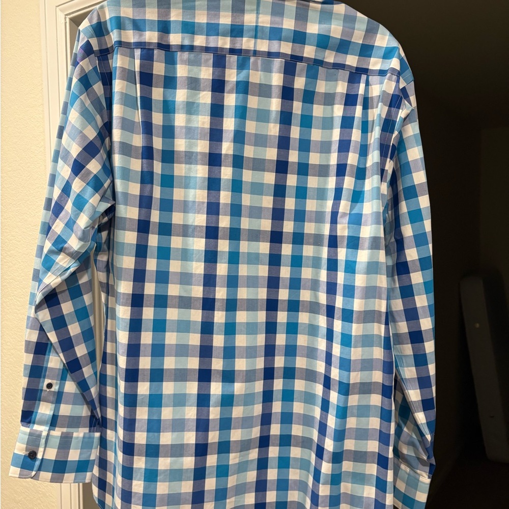 Men's Blue Checkered Shirt - Picture 3 of 3